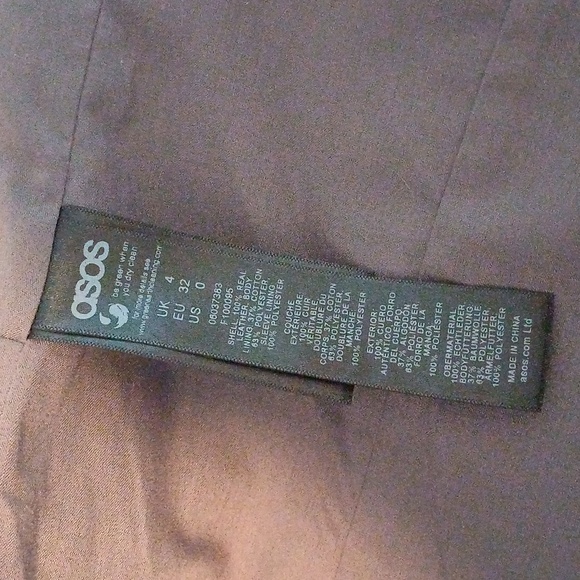 Asos Cloud grey suede biker jacket 0 XS - Picture 10 of 16